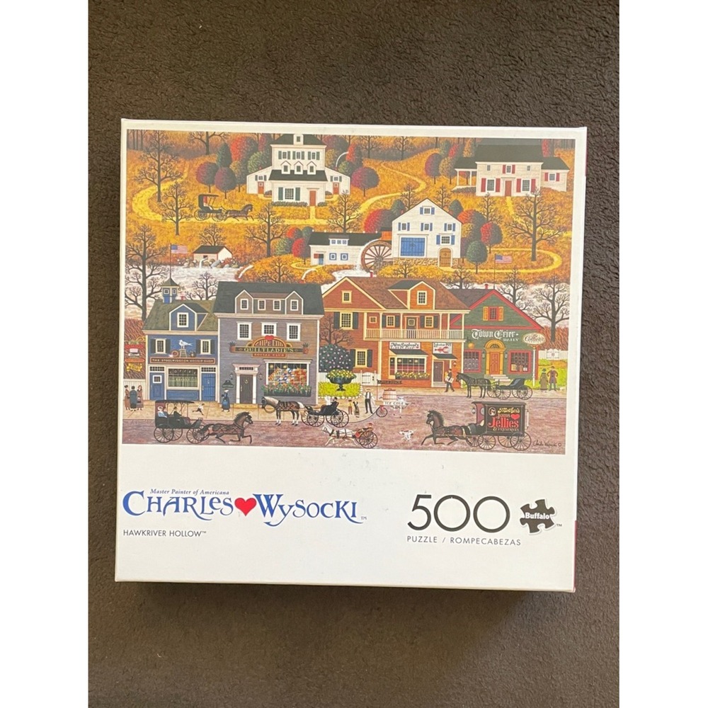 Charles Wysocki 500-Piece Hawk River Hollow Puzzle - Autumn Village